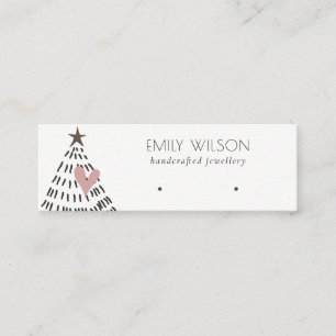 Carte De Visite Mini Arbre de Noël Moderne Scandi Logo de Boucle d'Orei