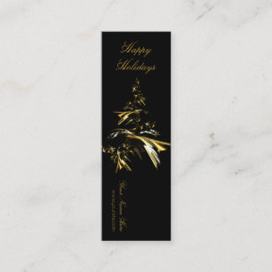 Carte De Visite Mini Arbre de Noël sur Noir 001
