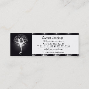 Carte De Visite Mini Arbre de yoga en noir et blanc
