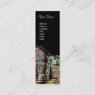 Carte De Visite Mini ARCHEO /Antiquité, Archéologie, Vert rose noir