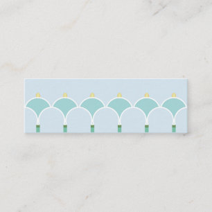Carte De Visite Mini Arcs de fleurs géométriques turquoises et blancs é