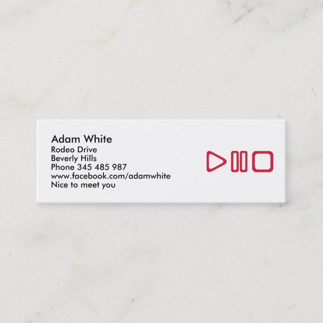 Carte De Visite Mini Arrêt de pause de jeu (Devant)