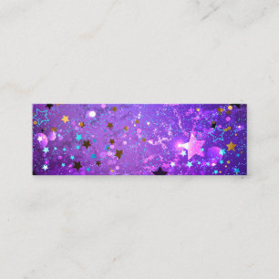 Carte De Visite Mini Arrière - plan de feuille violet avec étoiles