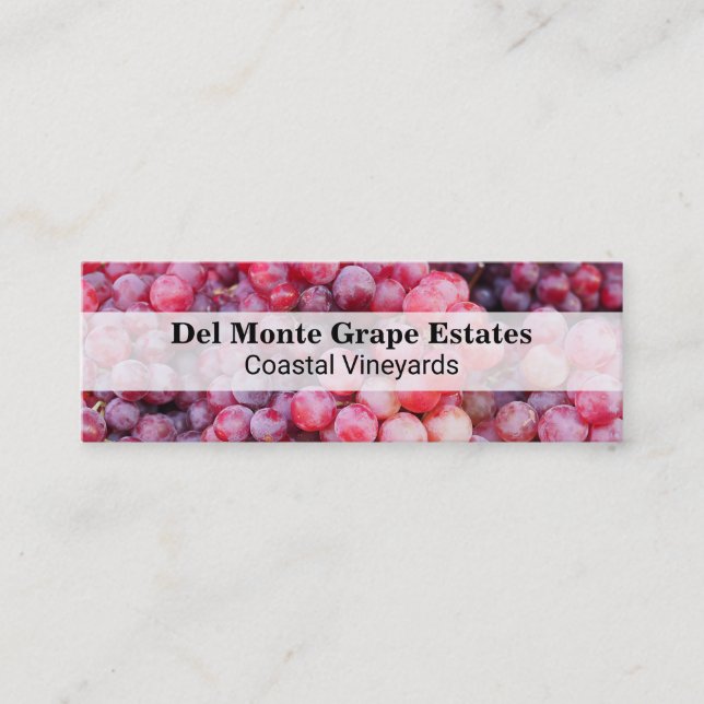 Carte De Visite Mini Arrière - plan de raisins de vin | Vignoble (Devant)
