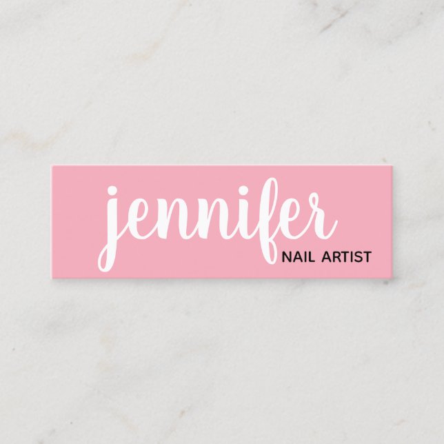Carte De Visite Mini Artiste à ongles roses (Devant)