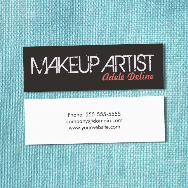 Carte De Visite Mini Artiste de maquillage rose pâle et simple moderne (Créateur téléchargé)