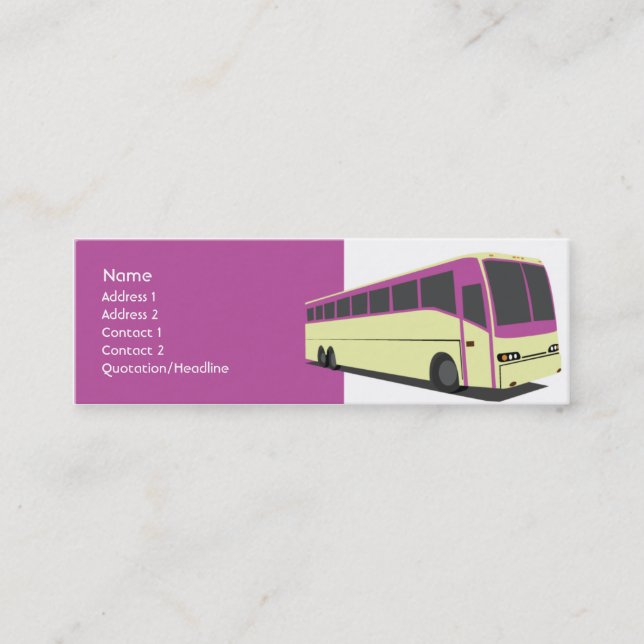 Carte De Visite Mini Autobus pourpre - maigre (Devant)