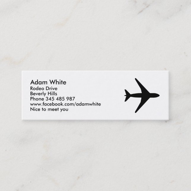 Carte De Visite Mini Avion (Devant)