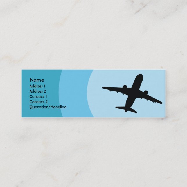 Carte De Visite Mini Avion - maigre (Devant)