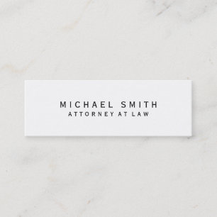Carte De Visite Mini Avocat à Law Blanc Simple Minimaliste