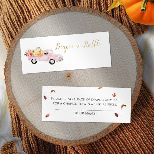 Carte De Visite Mini Baby shower à rabat pour camion rose vintage