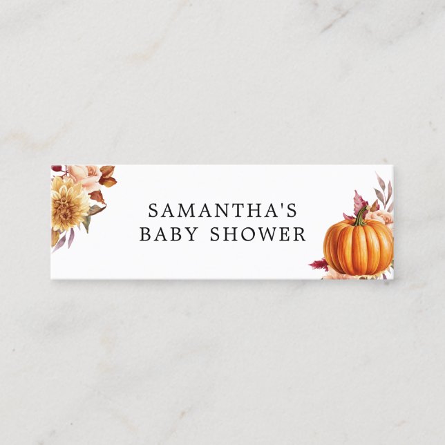 Carte De Visite Mini Baby shower Floral Moderne Chaud Raffle (Devant)