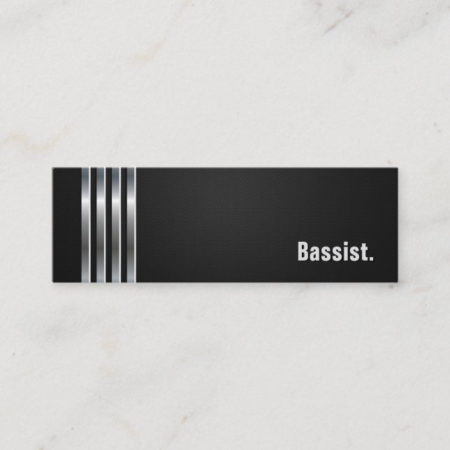 Carte De Visite Mini Baid - Bandes d'argent noir (Devant)