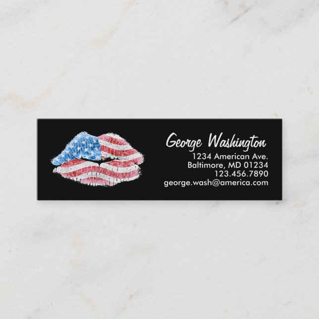 Carte De Visite Mini Baiser patriotique (Devant)