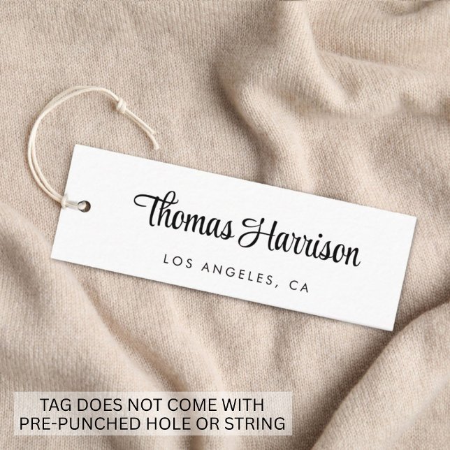 Carte De Visite Mini Balise d'accrochage de script de signature élégant (Empower your name in our signature script as your logo and brand identity)