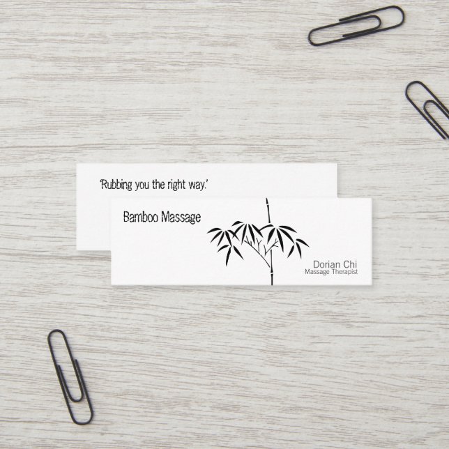 Carte De Visite Mini Bambou japonais de jardin (Devant/Arrière en situation)