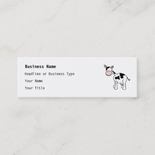 Carte De Visite Mini Bande dessinée noire et blanche de vache