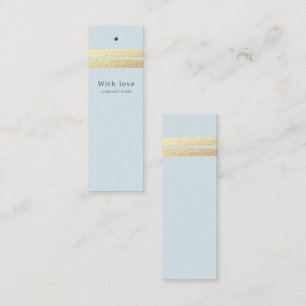 Carte De Visite Mini Bandes à huile d'or chic Balises cadeaux bleues