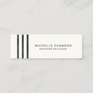 Carte De Visite Mini Bandes d'aquarelle noire minimaliste