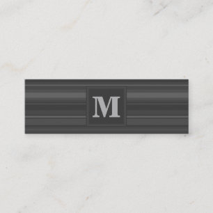 Carte De Visite Mini Bandes de charbon de monogramme