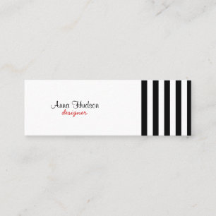 Carte De Visite Mini Bandes noires et blanches, Motif rayé, Lignes