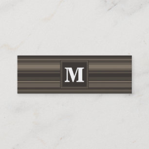Carte De Visite Mini Bandes taupe monogramme