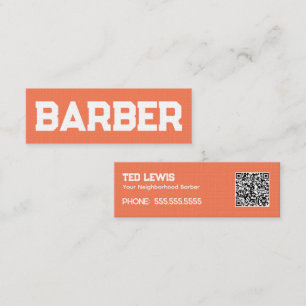 Carte De Visite Mini Barber Hair Peach Fuzz QR