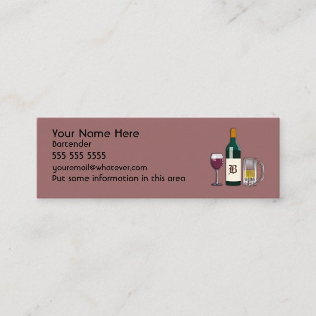 Carte De Visite Mini Bartender Mauve (Devant)