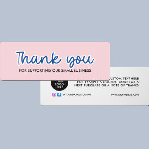 Carte De Visite Mini Beau Merci d'entreprise manuscrit pour votre comma