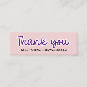 Carte De Visite Mini Beau Merci d'entreprise manuscrit pour votre comma
