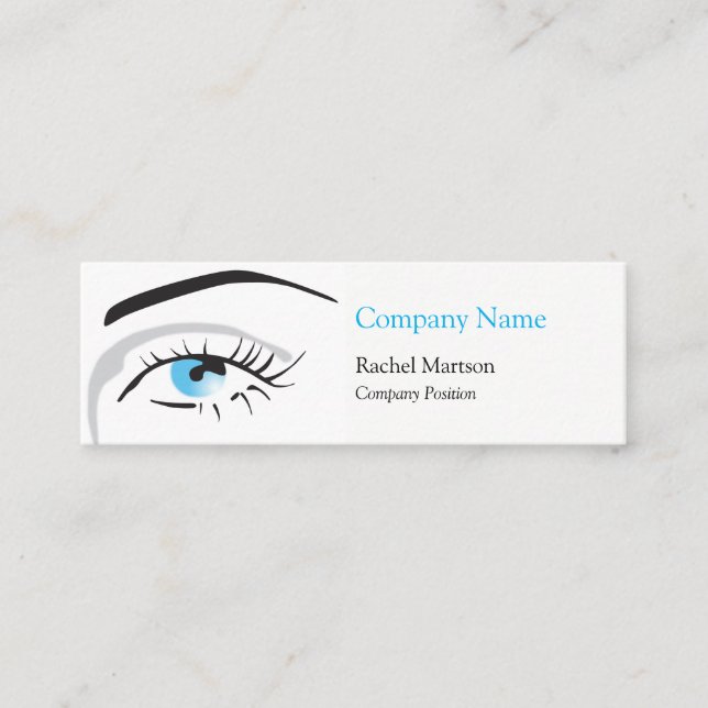 Carte De Visite Mini Beauté Bleu Oeil et cils (Devant)