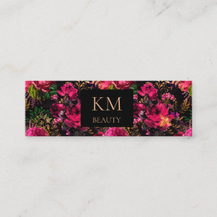 Carte De Visite Mini Beauté mobile florale foncée