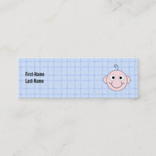 Carte De Visite Mini Bébé mignon. Fond bleu de contrôle