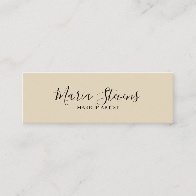 Carte De Visite Mini Beige professionnel élégant (Devant)