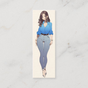 Carte De Visite Mini Belle Anime Femme