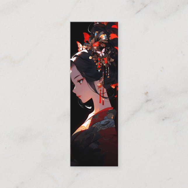 Carte De Visite Mini Belle Anime Geisha (Devant)