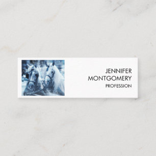 Carte De Visite Mini Belle équipe de chevaux Photo d'hiver