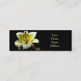 Carte De Visite Mini Belle Fleur Jaune Élégante sur Fond Noir