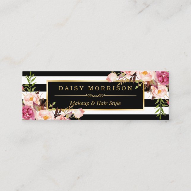 Carte De Visite Mini Belles Fleurs Enveloppant Gold Bed & Breakfast (Devant)