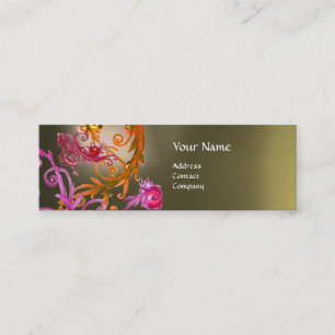 Carte De Visite Mini BERRIES ROUGES SWIRLS GEMSTONE gris rouge