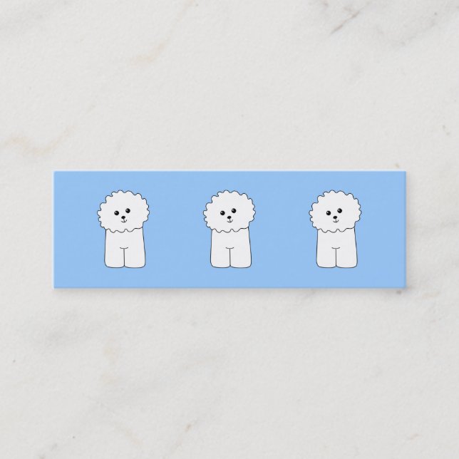 Carte De Visite Mini Bichon Frise. (Devant)