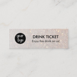 Carte De Visite Mini Billet de Boisson Chic Logo de l'Entreprise Soirée
