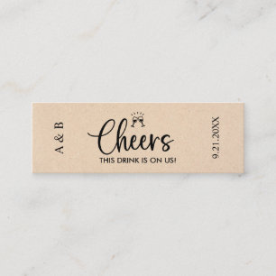 Carte De Visite Mini Billet Rustic Mariage Drink
