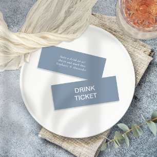 Carte De Visite Mini Billet simple Dusty Blue Mariage nouvellement mari