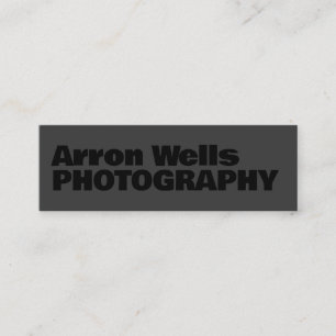 Carte De Visite Mini Black on Black Modern Bold Typographie QR Code