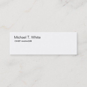 Carte De Visite Mini Blanc clair minimaliste moderne mince
