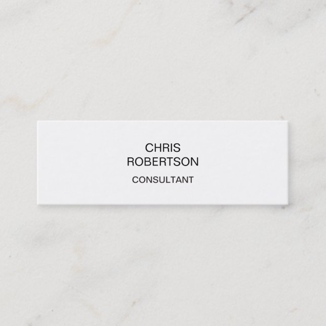 Carte De Visite Mini Blanc clair professionnel élégant moderne (Devant)