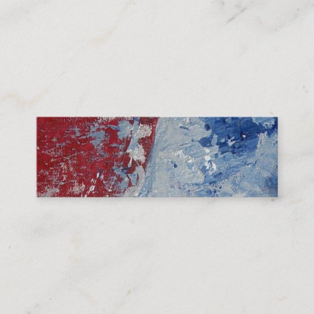 Carte De Visite Mini Blanc et bleu rouges (Devant)