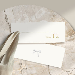 Carte De Visite Mini blanc Mariage de ruban blanc Nom du lieu Escort