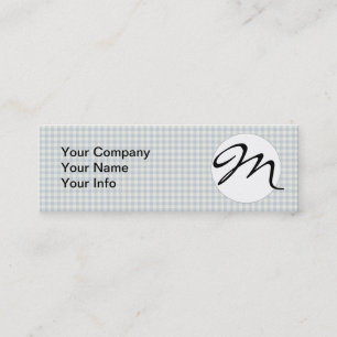 Carte De Visite Mini Bleu En vichy classique vérifié